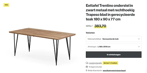 Tot 70% korting op outlet meubelen bij Juntoo
