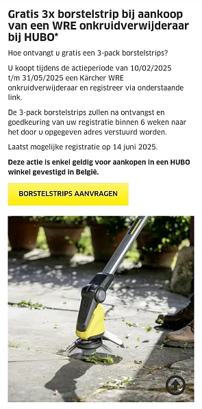 Gratis 3-pack borstelstrips Kärcher