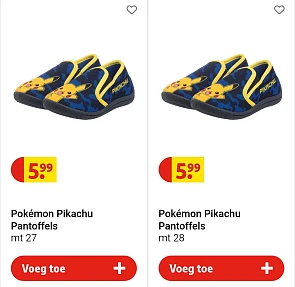 Pokemon pantoffels maat 27-28-29