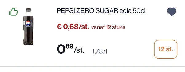 Pepsi zero sugar cola 50 cl