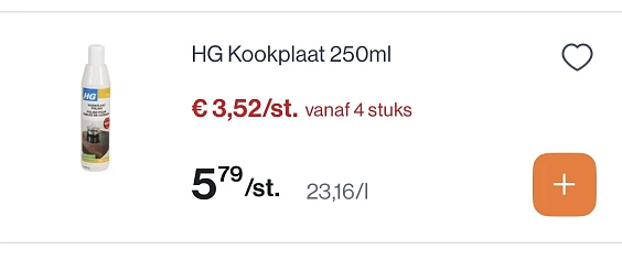 HG kookplaat 250 ml