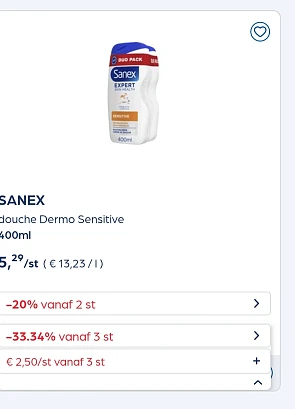 Collect&go SANEX douche Dermo Sensitive 400ml