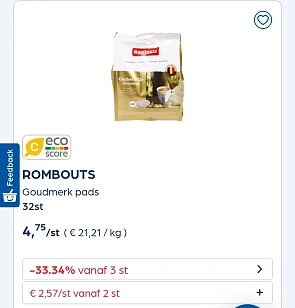 Collect&go ROMBOUTS Goudmerk pads 32st