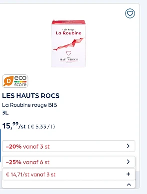 Collect&go LES HAUTS ROCS La Roubine rouge BIB 3L