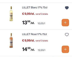 Lillet blanc en Rose 75 cl