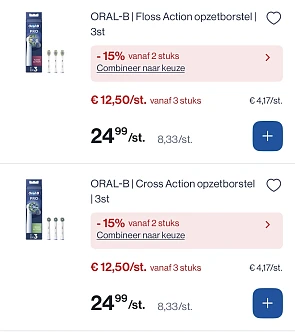 Oral B opzetborstels 3 st