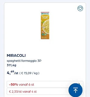 Collect&go MIRACOLI spaghetti formaggio 3P 311,4g