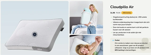 -60% Cloudpillo Air kussen