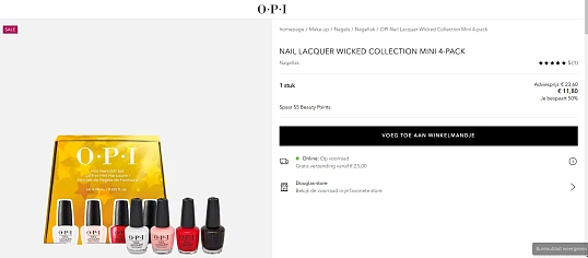 tot -50% op O.P.I. nagellak sets 💅