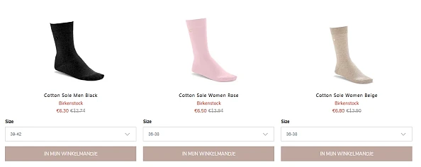 Birkenstock tot 50% korting