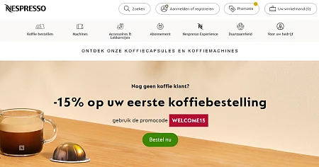 -15% bij Nespresso voor nieuwe klanten ☕