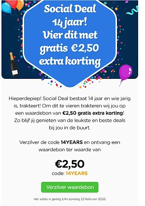 €2,50 korting bij Social Deal 🎟️