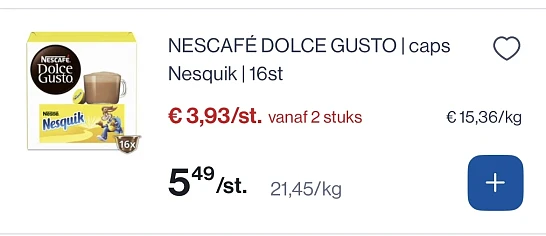Dolce gusto caps Nesquick 16 st