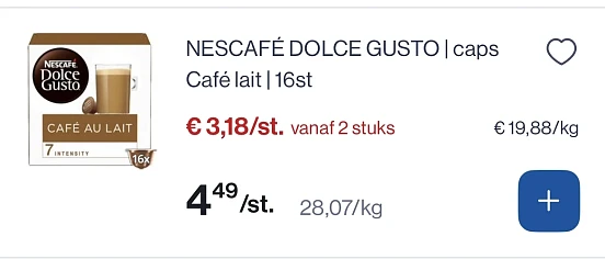 Nescafé dolce gusto café lait 16 st