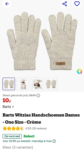Dameshandschoenen Barts aan €10!