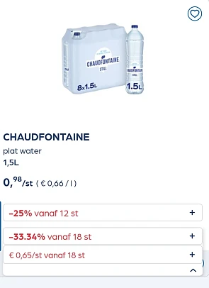 Collect&go CHAUDFONTAINE plat water 1,5L