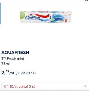 Collect&go AQUAFRESH TP Fresh mint 75ml