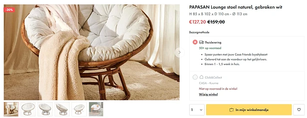Lounge stoel met 20% korting bij Casa