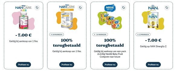 Nestlé Baby & NAN producten met korting of 100% terugbetaald 👶