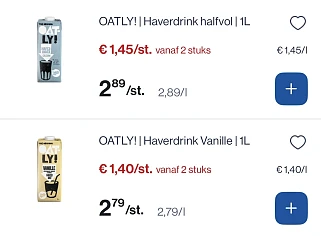 Oatly haverdrink 1 L