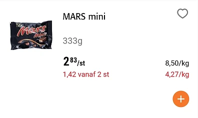 Colruyt MARS mini 333g