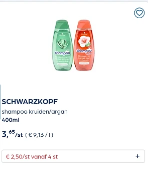 Collect&go SCHWARZKOPF shampoo kruiden/argan 400ml