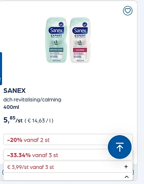Collect&go SANEX dch revitalising/calming 400ml