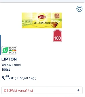 Collect&go LIPTON Yellow Label 100st