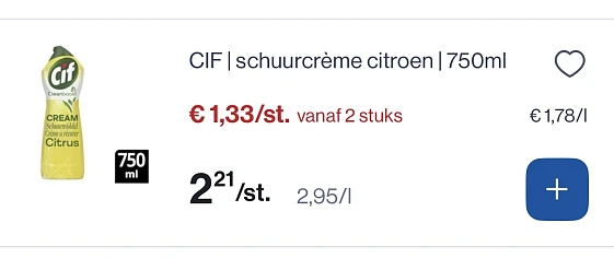 Cif schuurcreme Citroën 750 ml