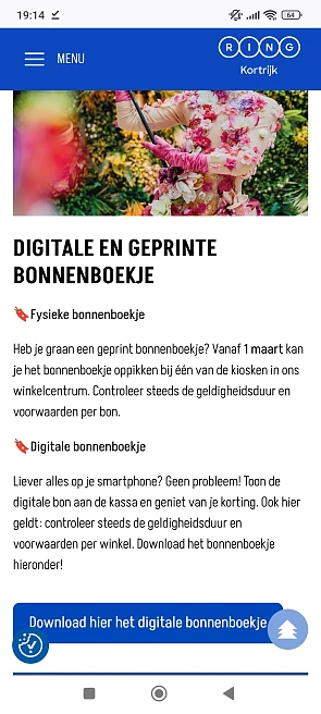 Bonnenboekje ring Shopping kuurne