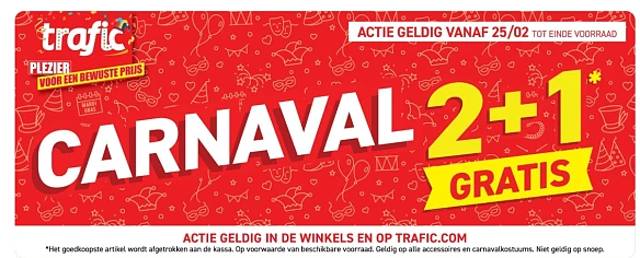2+1 gratis op Carnaval artikelen 🎉