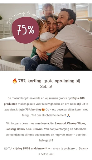 75% korting❗ 👶🏼 grote opruiming bij Sebio!