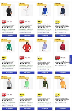 10% korting op keepdry kleding