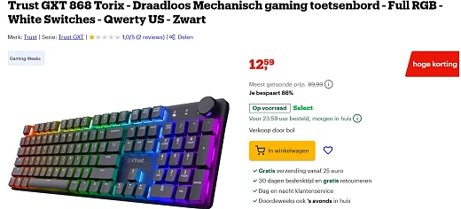 trust gaming toetsenbord