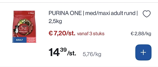 Purina one med/max adult rund 2,5 kg