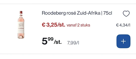 Roodeberg Rose zuid Afrika 75 cl