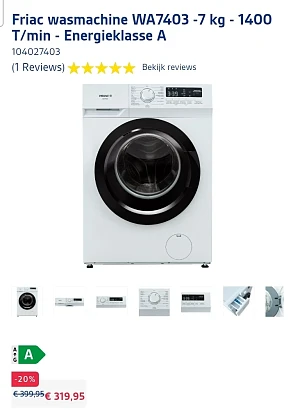 Friac wasmachine WA7403