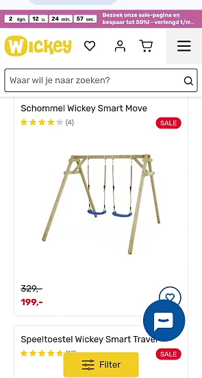 Wickey speelgoed tot 50% korting