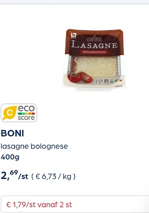 Collect&go BONI lasagne bolognese 400g
