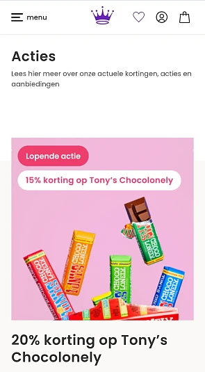 20% korting op Tony’s Chocolonely bij Hallmark