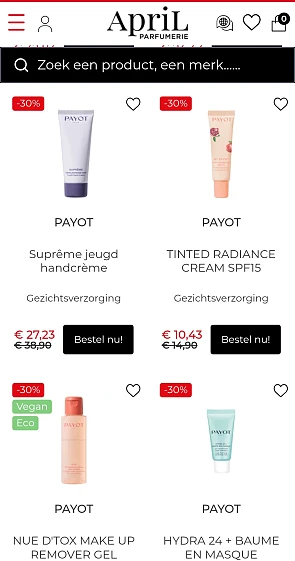 April gezichtsverzorging 30%