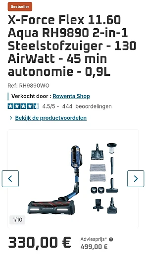 Rowenta X-Force Flex 11.60 Aqua RH9890
