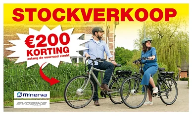 Stockverkoop: €200 korting op alle elektrische fietsen bij hubo