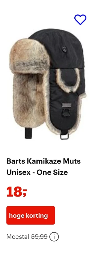 Barts Kamikaze Muts Unisex - One Size -55% bij bol.com