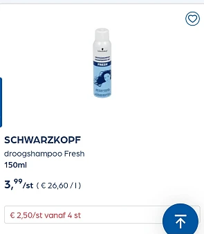 Collect&go SCHWARZKOPF droogshampoo Fresh 150ml