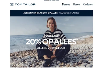 Tom Tailor: 20% korting op alles