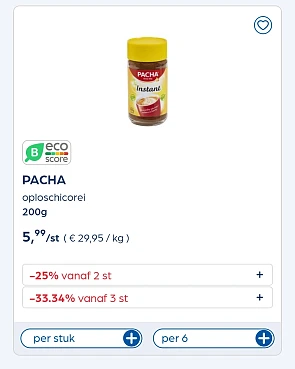 Oploskoffie PACHA Colruyt
