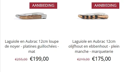 -20% Laguiole en Aubrac bij De Messenwinkel