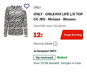 ONLY - ONLKAYA LIFE L/S TOP CC JRS - Meisjes - Blouses -60% bij bol.com
