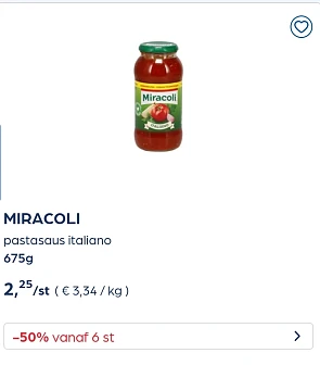 Collect&go MIRACOLI pastasaus italiano 675g